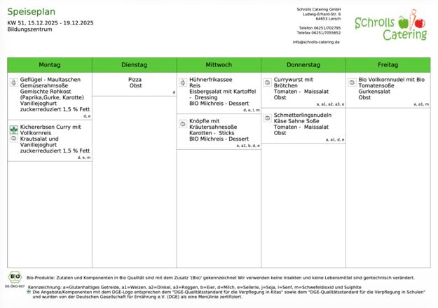 Speiseplan 15.-19.12.2025
