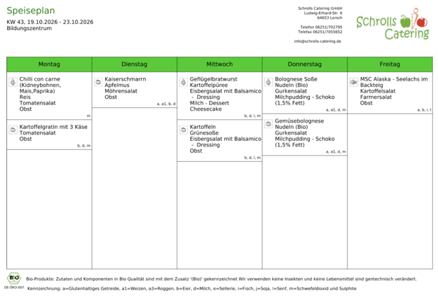 Speiseplan 19.-23.10.2026